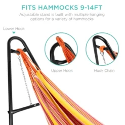 Best Choice Products Outdoor Adjustable Steel Hammock Stand For 9-14ft Hammocks W/ Hooks, Carrying Bag, 450lb Capacity -Garden Furniture Discounts GUEST 5d090804 985d 46d5 800d b3c9b97a691b