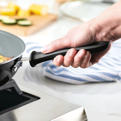 Farberware Reliance Pro 12" Nonstick Ceramic Covered Skillet With Helper Handle Black/Gray 4 Farberware Reliance Pro 12" Nonstick Ceramic Covered Skillet With Helper Handle Black/Gray - Image 2