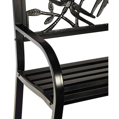 Plow & Hearth Metal Blooming Garden Bench 4 Plow & Hearth Metal Blooming Garden Bench - Image 2