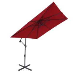 8.2' X 8.2' Square Patio Offset Deck Umbrellas With Cross Base - Wellfor -Garden Furniture Discounts GUEST 5e628d5c 3a9c 4d80 9608 cae02d12b8d1