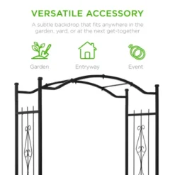 Best Choice Products 92in Steel Garden Arch Arbor Outdoor Trellis For Garden, Climbing Plants W/ Wire Lattice - Black -Garden Furniture Discounts GUEST 5eedbaf5 ba28 4eb8 a8b5 1ee7494bca35