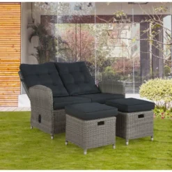 Monaco 3pc Set With 2 Seat Reclining Bench & 2 Ottomans - Gray - Alaterre Furniture -Garden Furniture Discounts GUEST 5fce561c 304d 4727 ad5b 1e2e7f3e5372