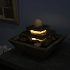 Sunnydaze Decor Sunnydaze Indoor Home Office Slate And Polished Stone Ball Tiered Tabletop Water Fountain With LED Light - 8" 21 Sunnydaze Decor Sunnydaze Indoor Home Office Slate And Polished Stone Ball Tiered Tabletop Water Fountain With LED Light - 8" -Garden Furniture Discounts GUEST 606b84e2 24f9 4529 a171 f464ea2a732f