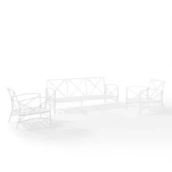 Kaplan 3pc Outdoor Sofa Set With Sofa & 2 Arm Chairs - Gray - Crosley -Garden Furniture Discounts GUEST 615372cb 78ff 4562 b266 818d62538ba2