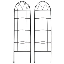 Sunnydaze Decor Sunnydaze 2-Piece Arched Climbing Plants Wall Trellis With Flower Pot Supports -Garden Furniture Discounts GUEST 630005ef d287 41f7 b15e b5fe653b2a28