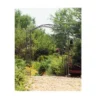 Achla Designs 84" Elegant Handcrafted Tuscany Iron Garden Arbor Graphite Powder Coated Finish