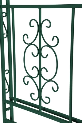Evergreen Montebello Iron Garden Arbor, Forest Green- 53 X 84 X 23 Inches Fade And Weather Resistant Outdoor Decor 7 Evergreen Montebello Iron Garden Arbor, Forest Green- 53 X 84 X 23 Inches Fade And Weather Resistant Outdoor Decor - Image 5