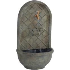 Sunnydaze Decor Sunnydaze 26"H Solar Polystone Messina Outdoor Wall-Mount Water Fountain -Garden Furniture Discounts GUEST 652c436b e099 4d5f b7ee 2056fb382b96