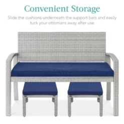 Best Choice Products Set Of 2 Multipurpose Patio Wicker Ottomans W/ Removable Cushions, Steel Frame -Garden Furniture Discounts GUEST 65588adb 3f0f 4ed9 8b6b b7047038d542