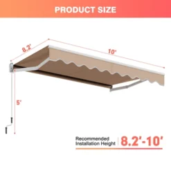 Costway 10' X 8' Retractable Awning Patio Sun Shade W/Crank Handle -Garden Furniture Discounts GUEST 65bb9b62 c8e6 4000 bcc3 3bdc03282cf1
