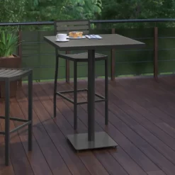 Flash Furniture Lark Commercial Grade 32" Square Outdoor Bar Height Table With Poly Resin Slats -Garden Furniture Discounts GUEST 669f85ca e26f 439c b84a d7a85d3c36f6
