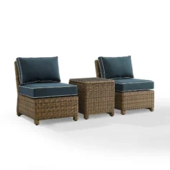 Bradenton 3pc Wicker Armless Chairs With Side Table - Crosley -Garden Furniture Discounts GUEST 66ac2e45 b2a0 4f91 9a74 69d3d235126c