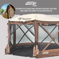 CLAM Quick-Set Pavilion Camper Foot Portable Pop-Up Camping Outdoor Gazebo Screen Tent 6 Sided Canopy Shelter With Stakes And Bag -Garden Furniture Discounts GUEST 6742cf5d 4cfc 4e84 830f 87689010fb68