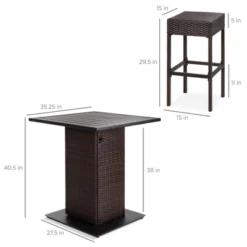 Best Choice Products 5-Piece Patio Wicker Bar Set W/ Built-In Bottle Opener, Hidden Storage Shelf, 4 Stools -Garden Furniture Discounts GUEST 6774ec51 f1cf 4d1a b579 494f34f33810