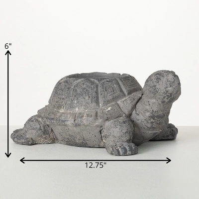 6"H Sullivans Charcoal Tortoise Planter, Gray 5 6"H Sullivans Charcoal Tortoise Planter, Gray - Image 3