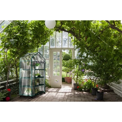 Nature Spring Greenhouse With 4 Shelves, PVC Cover, And Removable Locking Wheels - 19.3" X 63.3" 7 Nature Spring Greenhouse With 4 Shelves, PVC Cover, And Removable Locking Wheels - 19.3" X 63.3" - Image 5