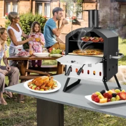 Costway 2-Layer Pizza Oven Wood Fired Pizza Grill Outside Pizza Maker With Waterproof Cover -Garden Furniture Discounts GUEST 69fefcc2 46c9 4db3 ac96 d1752a27c52b
