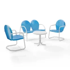 Griffith 4pc Outdoor Conversation Set - Sky Blue - Crosley -Garden Furniture Discounts GUEST 6a42082a 3da3 4842 8730 a0374811231f
