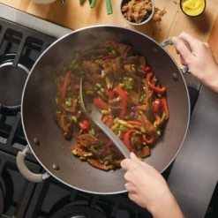 Rachael Ray Cook + Create 14" Nonstick Aluminum Wok Almond