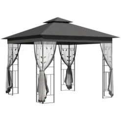 Outsunny 10' X 10' Outdoor Patio Gazebo Canopy With 2-Tier Polyester Roof, Mesh Netting Sidewalls, And Steel Frame 17 Outsunny 10' X 10' Outdoor Patio Gazebo Canopy With 2-Tier Polyester Roof, Mesh Netting Sidewalls, And Steel Frame -Garden Furniture Discounts GUEST 6ada95f6 1e33 4b95 ac58 c194e27d312d