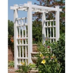 78" Windsor Vinyl Arbor - White - Dura-Trel