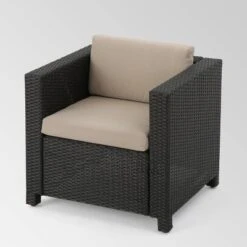 Puerta 5pc Wicker Sofa Chat Set - Dark Brown/Beige - Christopher Knight Home -Garden Furniture Discounts GUEST 6b8bfd8d d72d 43f8 99ee 850300b86ddd