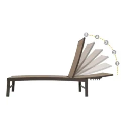 3pc Outdoor Five Position Adjustable Curved Aluminum Lounge Set Brown - Crestlive Products -Garden Furniture Discounts GUEST 6bca3679 c68a 4b8e be8a 7f14c5d89865