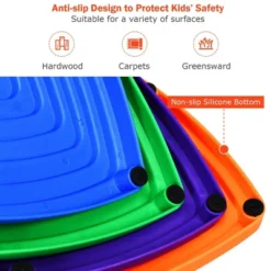 Costway 11pcs Kids Balance Stepping Stones W/ Non-Slip Bottom Indoor & Outdoor Toy -Garden Furniture Discounts GUEST 6bdbf750 cf04 46d0 b30f 498e0ff05a59
