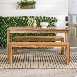 3pc Acacia Wood X Design Outdoor Patio Dining Set - Brown - Saracina Home -Garden Furniture Discounts GUEST 6d770303 bf3b 4b8f af2d 632862928d22