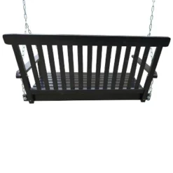 SUGIFT 2-Person Fir Wood Patio Porch Swing Hanging Patio Bench-Black -Garden Furniture Discounts GUEST 6d7af288 ecb5 4386 a9fc d3f64513177e