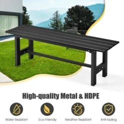 Tangkula Outdoor HDPE Bench W/ Metal Frame 47" X 14" X 16" For Yard Garden 16 Tangkula Outdoor HDPE Bench W/ Metal Frame 47" X 14" X 16" For Yard Garden -Garden Furniture Discounts GUEST 6e2a1795 5fdd 41e4 b948 b15c7fa84787