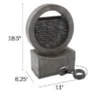 Round Cascade Outdoor Fountain - 18.5-Inch Modern Polyresin Waterfall With Stone Wall Design And LED Lights For Outdoor Decor By Nature Spring (Gray) -Garden Furniture Discounts GUEST 6e4c5597 7771 49d9 b3d2 c6056f0a25b8