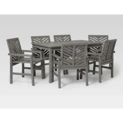 7pc Slatted Chevron Acacia Patio Dining Set - Saracina Home 18 7pc Slatted Chevron Acacia Patio Dining Set - Saracina Home -Garden Furniture Discounts GUEST 6e586955 cdb3 42a6 b92d 73b8e77d8e6a