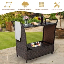 Costway Patio Rattan Bar Serving Cart Wheels Ice Bucket Glass Top Handle Garden 15 Costway Patio Rattan Bar Serving Cart Wheels Ice Bucket Glass Top Handle Garden -Garden Furniture Discounts GUEST 6f9dcc05 9c78 42ef adf8 e4e08bc38dbb