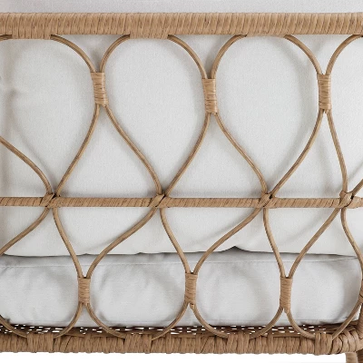 Juniper 2pc Outdoor Wicker Conversation Set With Loveseat & Coffee Table - Cream/Natural - Crosley 11 Juniper 2pc Outdoor Wicker Conversation Set With Loveseat & Coffee Table - Cream/Natural - Crosley - Image 9