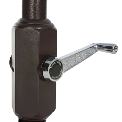 9.8' X 6.6' Rectangular Venice Crank Umbrella Navy/White - Safavieh 6 9.8' X 6.6' Rectangular Venice Crank Umbrella Navy/White - Safavieh - Image 4