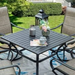 Patio Set With Steel Table With 1.57" Umbrella Hole & 360 Swivel Sling Arm Chairs - Captiva Designs -Garden Furniture Discounts GUEST 712bdbba 630d 4d72 ad16 464ecb4af066