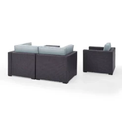 4pc Biscayne Outdoor Steel Conversation Set Mist/Brown - Crosley -Garden Furniture Discounts GUEST 713614af 1a68 4e08 80bd 5c0b5674bb01