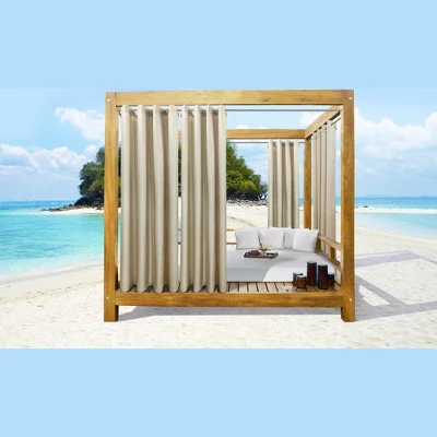 Commonwealth Seascapes Light Filtering Provide Privacy And Shade Grommet Outdoor Panel Pair Linen 6 Commonwealth Seascapes Light Filtering Provide Privacy And Shade Grommet Outdoor Panel Pair Linen - Image 4