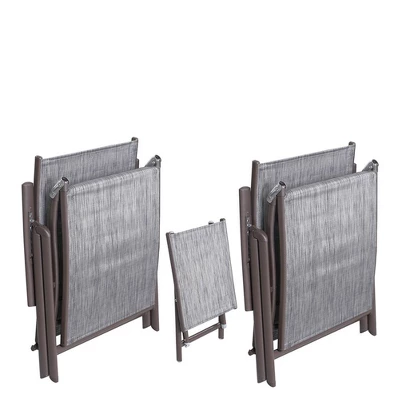 3pc Outdoor Set With Aluminum Adjustable Chaise Lounge & Table Set - Black/Gray - Crestlive Products 4 3pc Outdoor Set With Aluminum Adjustable Chaise Lounge & Table Set - Black/Gray - Crestlive Products - Image 2