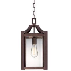 Franklin Iron Works Rockford Rustic Industrial Outdoor Ceiling Light Bronze 17 1/4" Clear Beveled Glass Damp Rated For Post Exterior Light Barn Deck -Garden Furniture Discounts GUEST 7325a4c5 3248 4c1e 8995 9fa7e52b9ebe