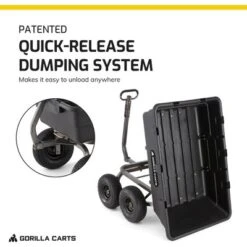 Gorilla Carts 1500 Pound Capacity Heavy Duty Poly Yard Garden Steel Dump Utility Wheelbarrow Wagon Cart With 2 In 1 Towing ATV Handle, Black 8 Gorilla Carts 1500 Pound Capacity Heavy Duty Poly Yard Garden Steel Dump Utility Wheelbarrow Wagon Cart With 2 In 1 Towing ATV Handle, Black -Garden Furniture Discounts GUEST 739621bc 0165 4866 8666 186ce89e7988