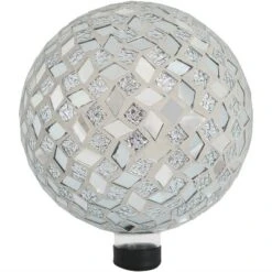 Sunnydaze Decor Sunnydaze Indoor/Outdoor Mirrored Diamond Mosaic Gazing Globe Glass Garden Ball - 10" Diameter - Silver -Garden Furniture Discounts GUEST 740f1469 f8de 4d20 80a1 a88772c258fa