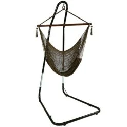 Sunnydaze Decor Sunnydaze Caribbean Style Extra Large Hanging Rope Hammock Chair Swing With Stand - 300 Lb Weight Capacity -Garden Furniture Discounts GUEST 74f7feff 0d53 4ee8 b824 4859f12905d3