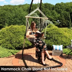 Sunnydaze Decor Sunnydaze Outdoor Hanging Polycotton Hammock Chair With Armrests And Hardwood Spreader Bar - 300 Lb Weight Capacity - Storm -Garden Furniture Discounts GUEST 758033f0 f208 459e 90c2 57a948977243