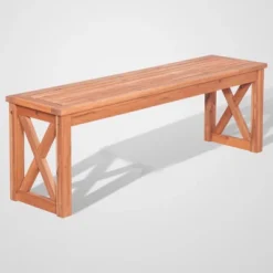 3pc Acacia Wood X Design Outdoor Patio Dining Set - Brown - Saracina Home -Garden Furniture Discounts GUEST 75ce0a94 fe4a 4f50 a8c4 ec7c4c7f049b