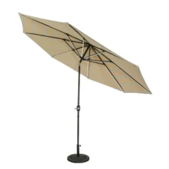 11' X 11' Calypso II Market Patio Umbrella With Solar LED Strip Lights Champagne/Taupe - Island Umbrella -Garden Furniture Discounts GUEST 76779c8b 5ec5 46ba 8a65 ff37cf40a4cb