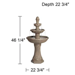 John Timberland Farron Rustic 3 Tier Basin Outdoor Floor Water Fountain With LED Light 46" For Yard Garden Patio Home Deck Porch Exterior Balcony Roof -Garden Furniture Discounts GUEST 77fcd769 ba49 45ad 8a36 3ea5c5db77f6