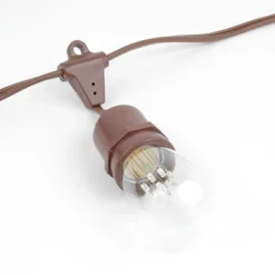 Novelty Lights Edison Outdoor String Lights With 50 Suspended Sockets Brown Wire 100 Feet