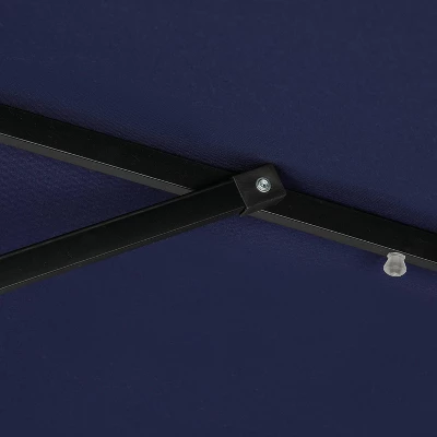 Island Umbrella 10' X 6.5' Rectangular Nassau Market Patio Umbrella With LED Bulb Lights Navy 9 Island Umbrella 10' X 6.5' Rectangular Nassau Market Patio Umbrella With LED Bulb Lights Navy - Image 7